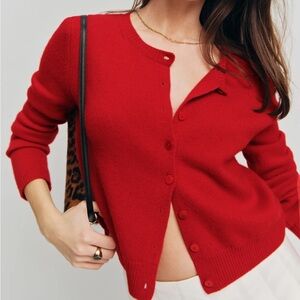 Reformation Red Cardigan Sweater